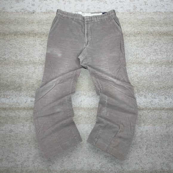 Vintage Corduroy Pants Tan Cotton Baggy Wide Leg Fit Flat Front Towncraft 90s - Picture 2 of 4